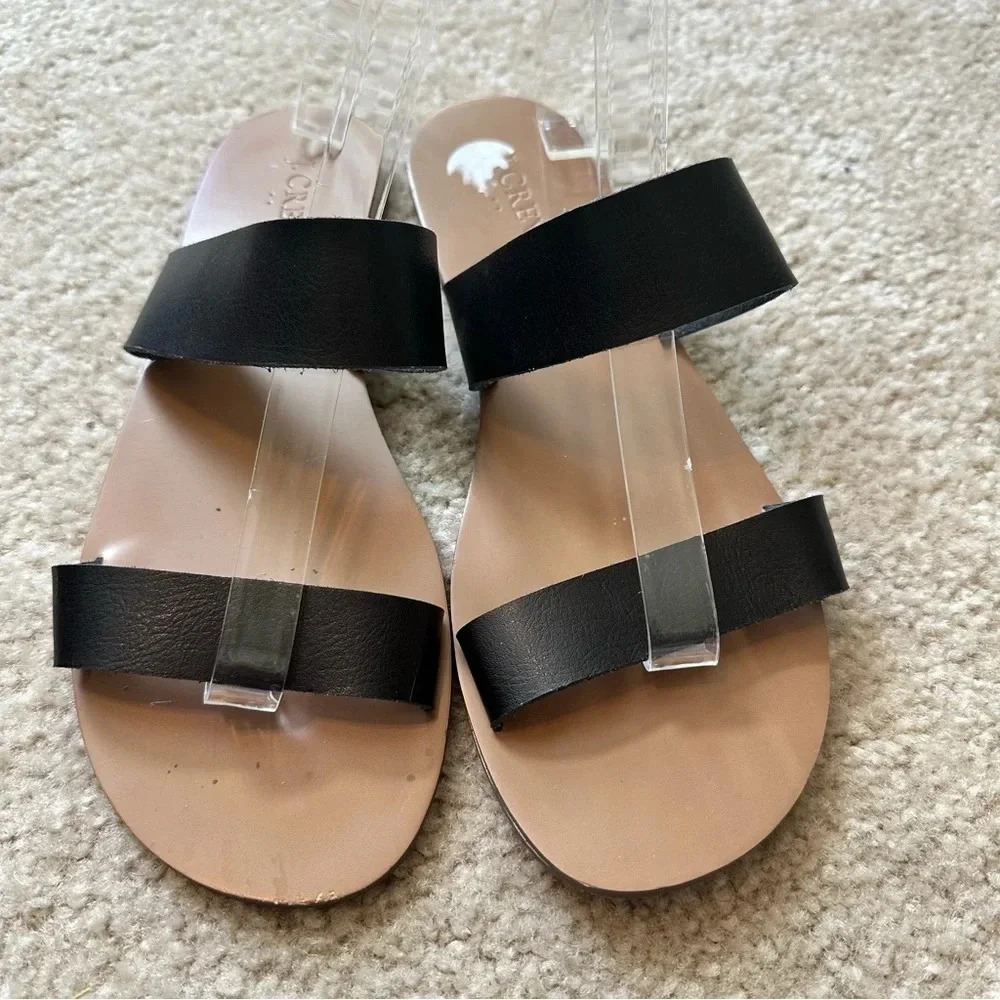 J. Crew Leather Black‎ Malta Strap Sandal